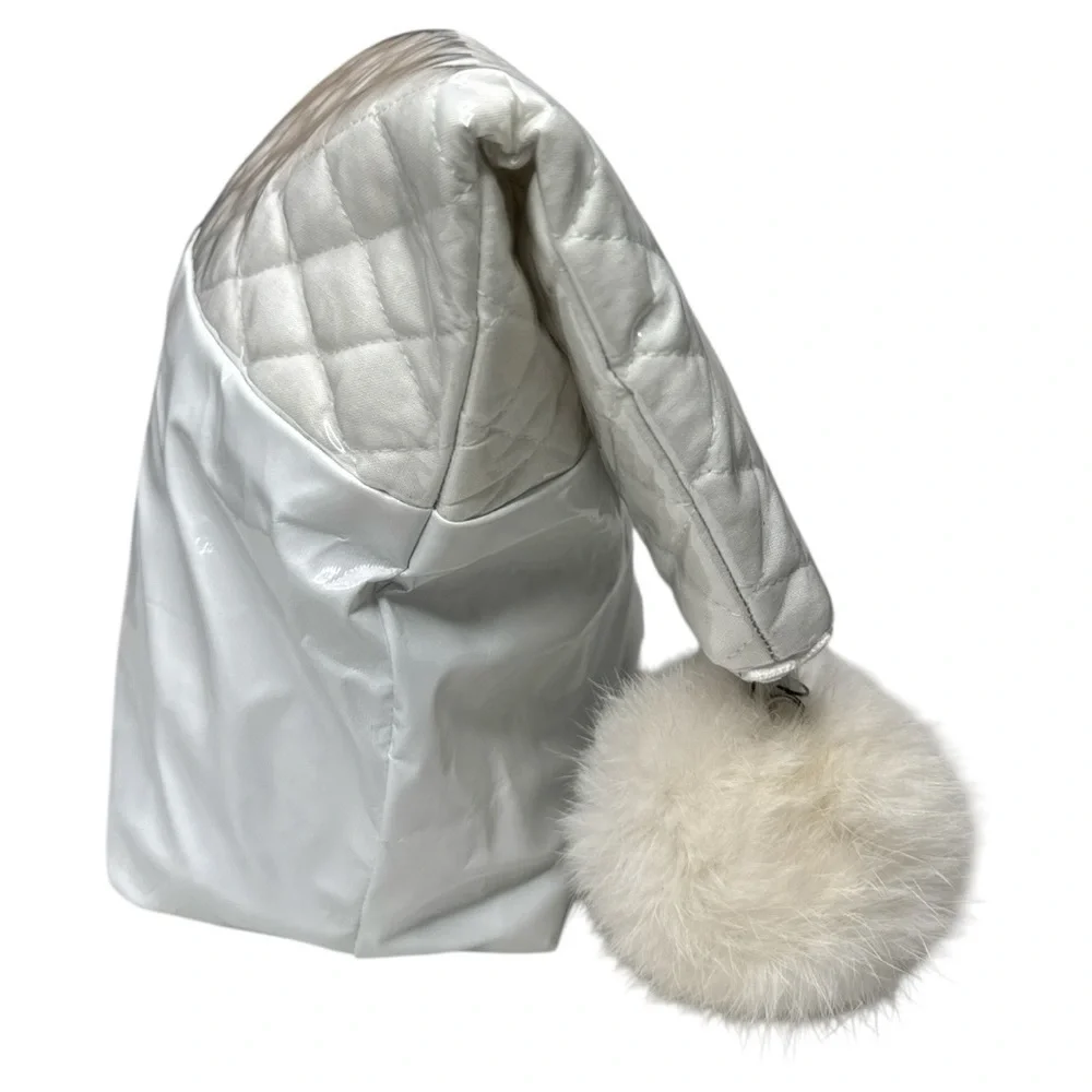 Mangled Courtesan by April Johnston Quilted White Fold-Over Clutch NWT